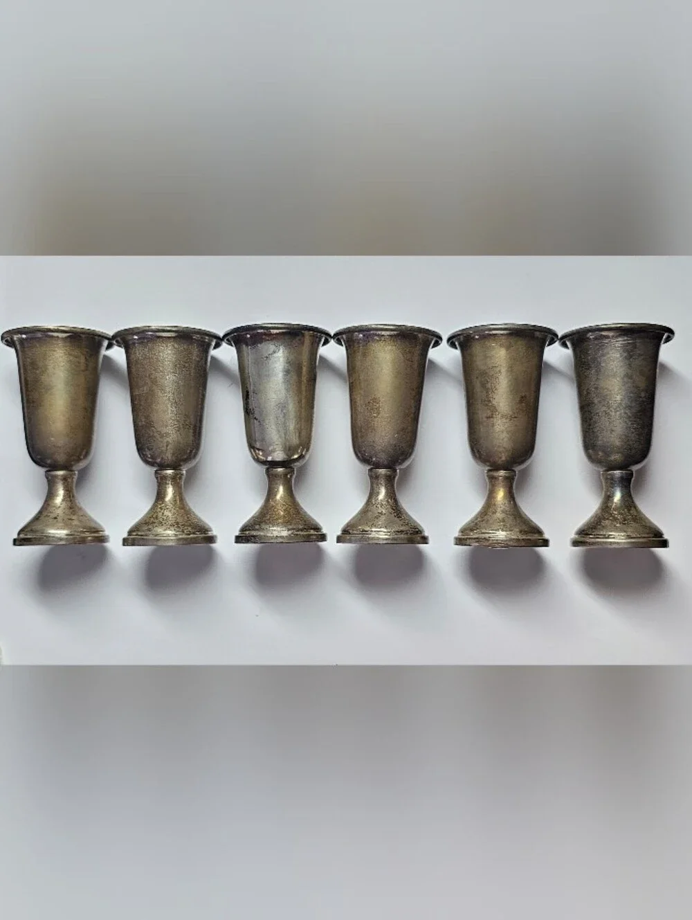 Set Of Six MCM, WEB Sterling Silver .925, Cordial, Shot Glasses Set